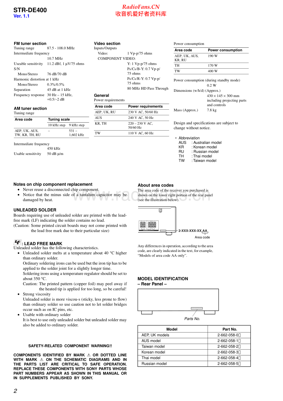 Sony-STRDE400-rec-sm 维修电路原理图.pdf_第2页