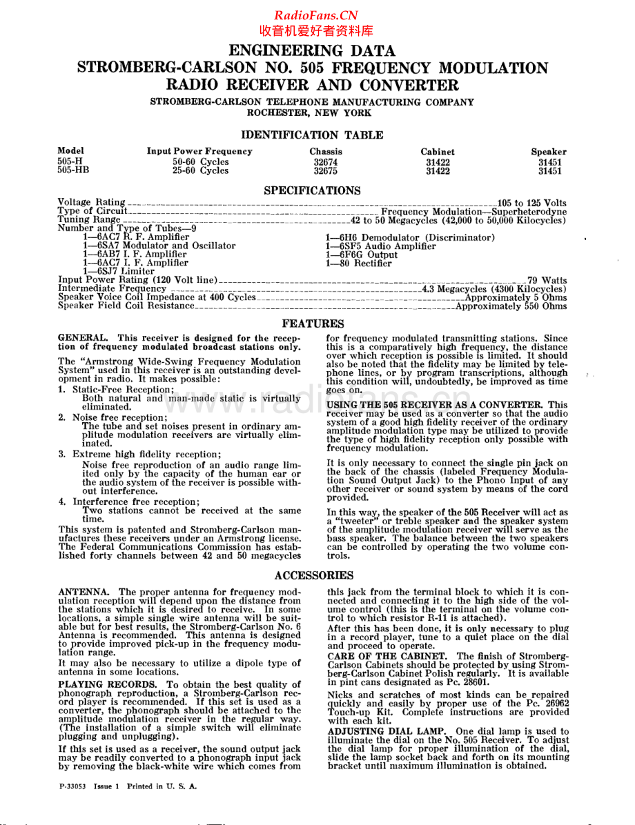 StrombergCarlson-505-rec-sm 维修电路原理图.pdf_第1页