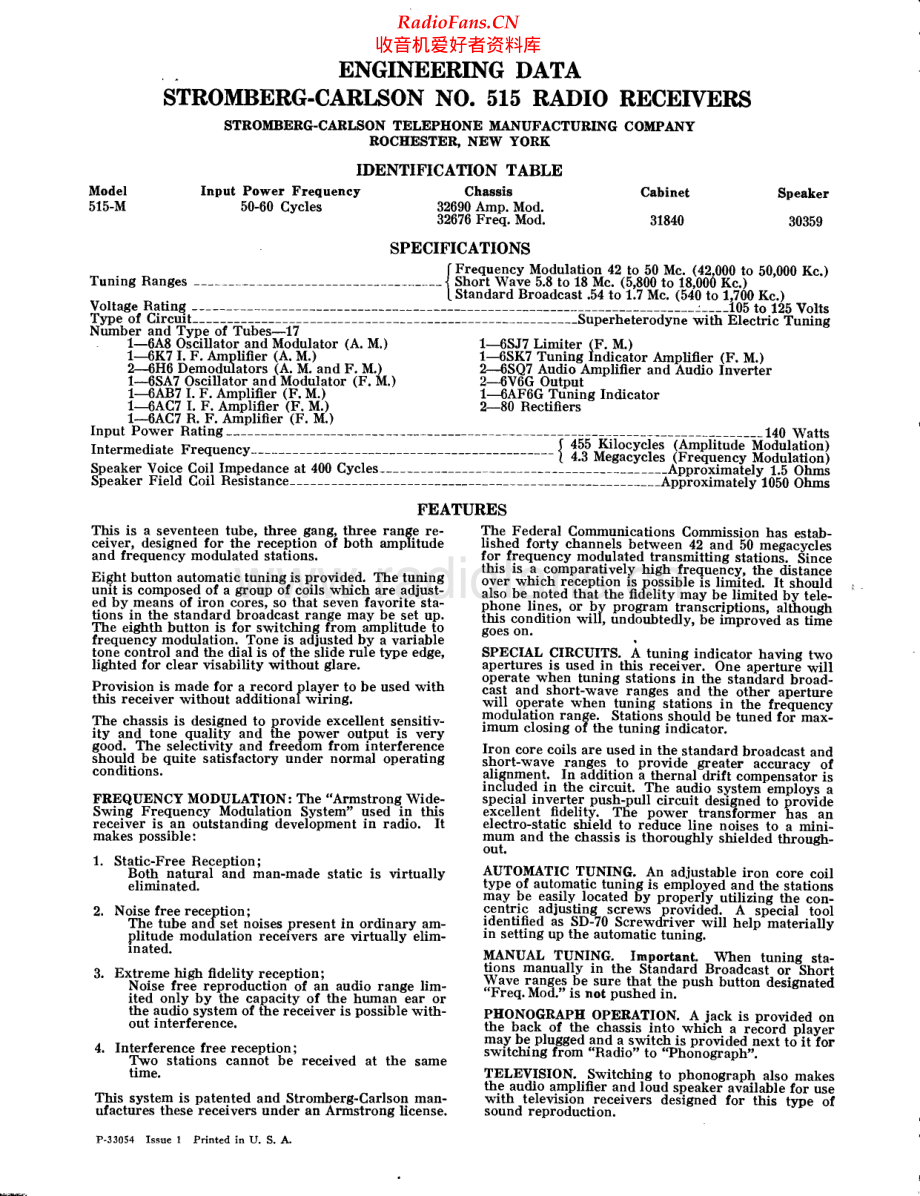 StrombergCarlson-515-rec-sm 维修电路原理图.pdf_第1页