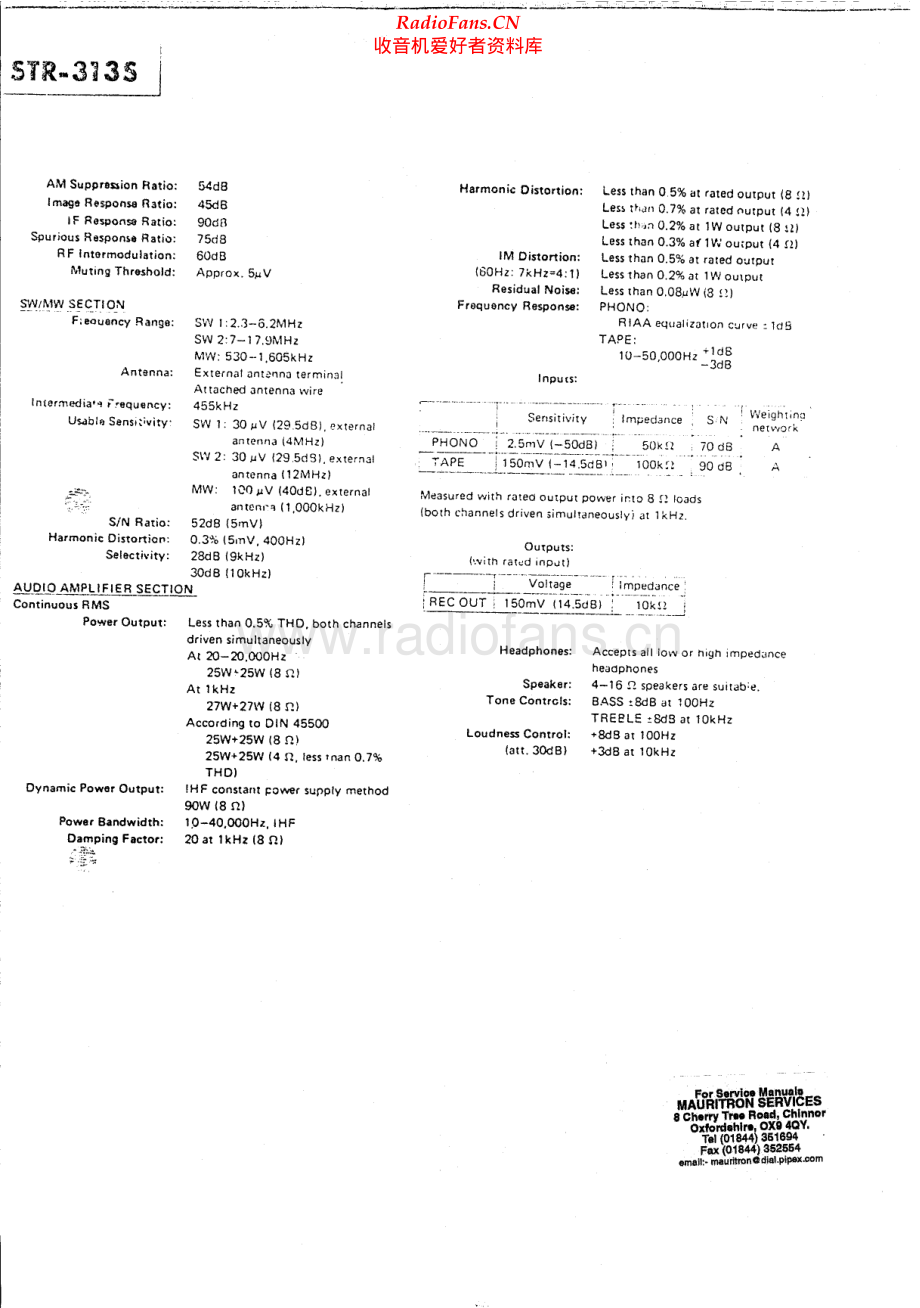 Sony-STR313S-rec-sm 维修电路原理图.pdf_第2页