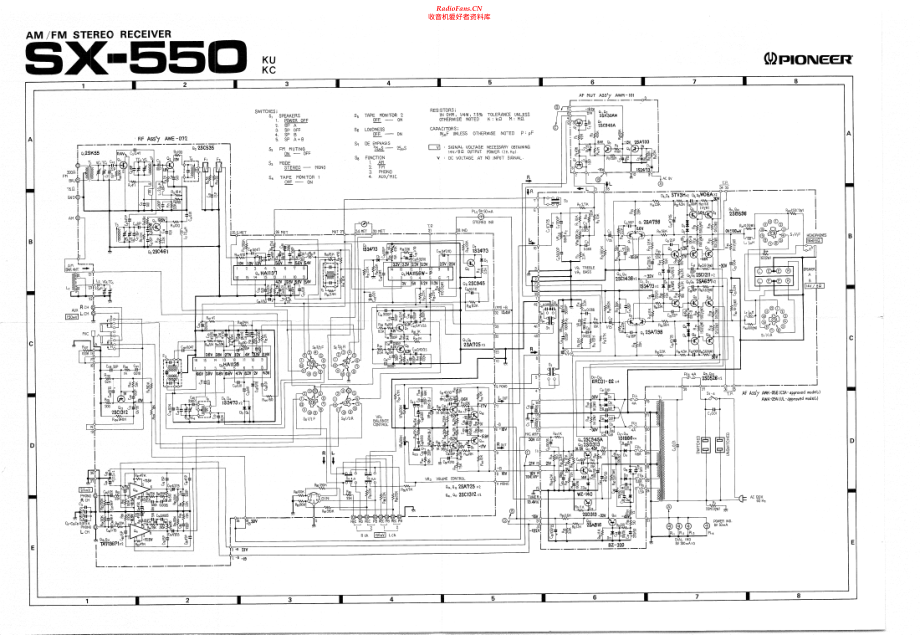 Pioneer-SX550-rec-sch 维修电路原理图.pdf_第1页