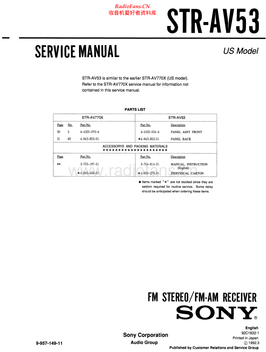 Sony-STRAV53-rec-sm 维修电路原理图.pdf_第1页