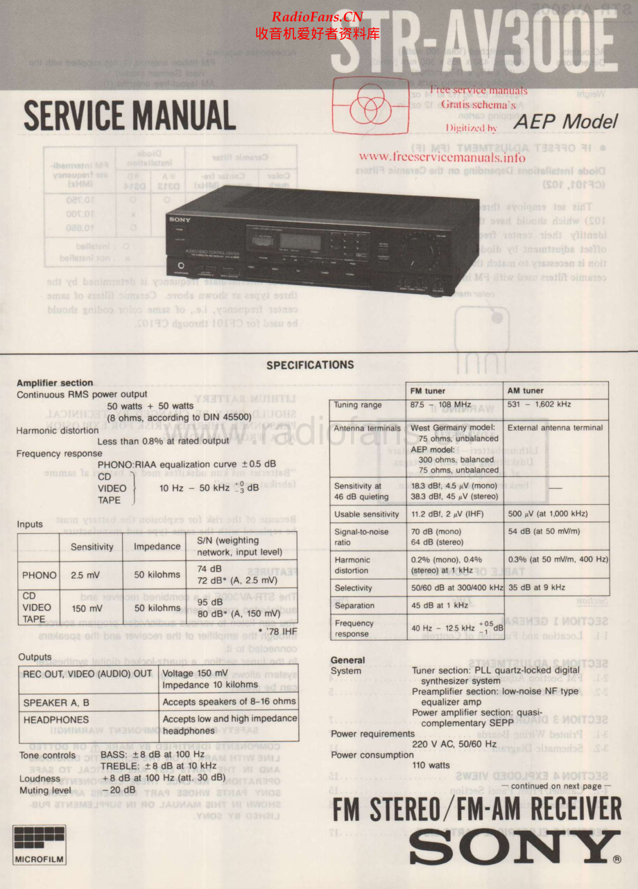 Sony-STRAV300E-rec-sm 维修电路原理图.pdf_第1页