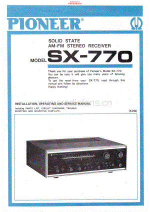 Pioneer-SX770-rec-sm 维修电路原理图.pdf