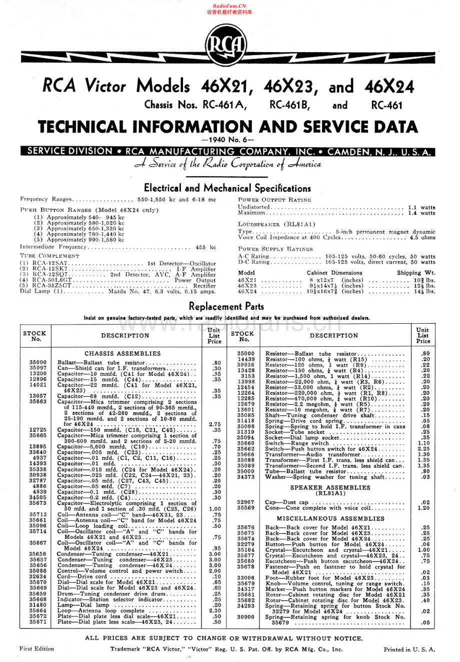 RCA-46X23-rec-sm 维修电路原理图.pdf_第1页