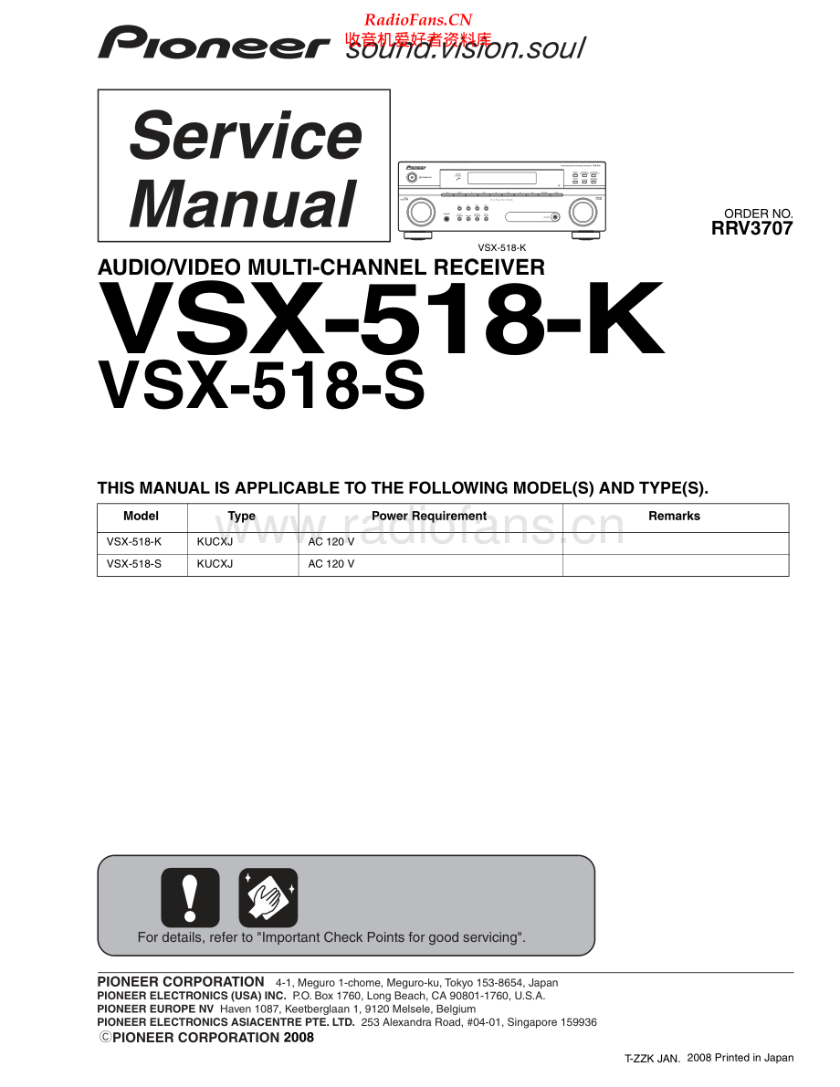 Pioneer-SX518K-rec-sm 维修电路原理图.pdf_第1页