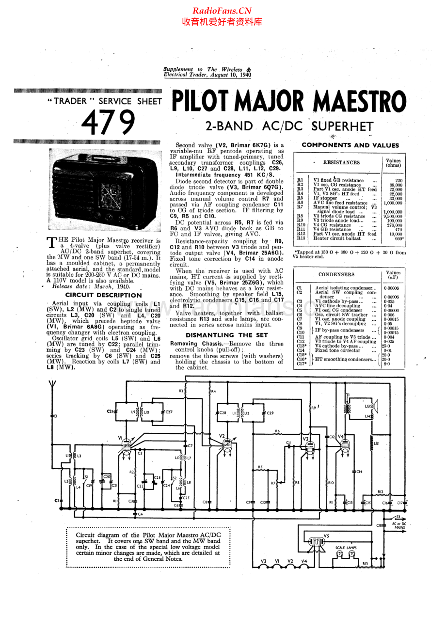 Pilot-MajorMaestroSuperhet-rec-sm 维修电路原理图.pdf_第1页