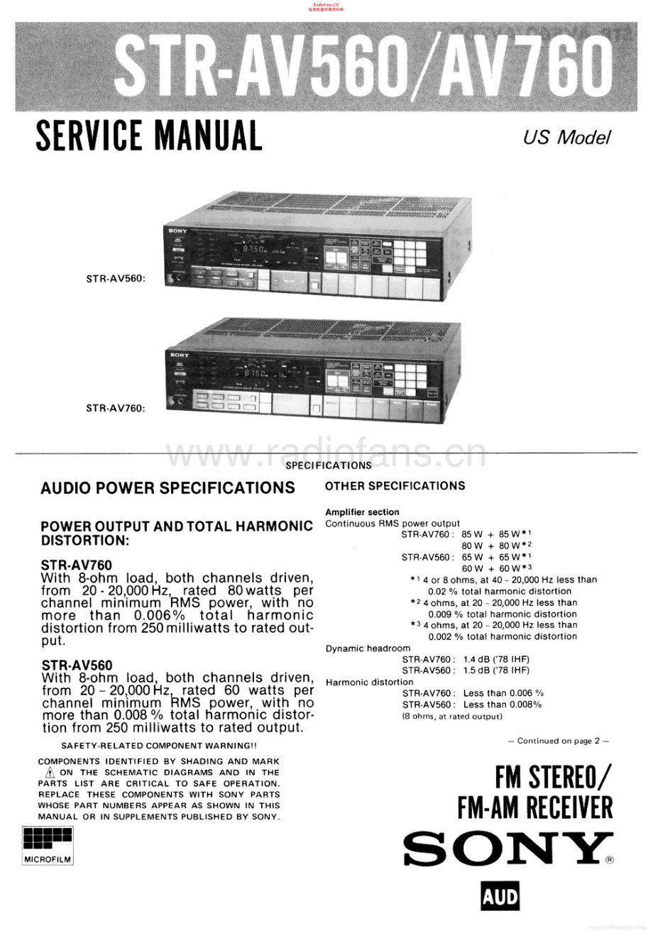 Sony-STRAV560-rec-sm 维修电路原理图.pdf_第1页