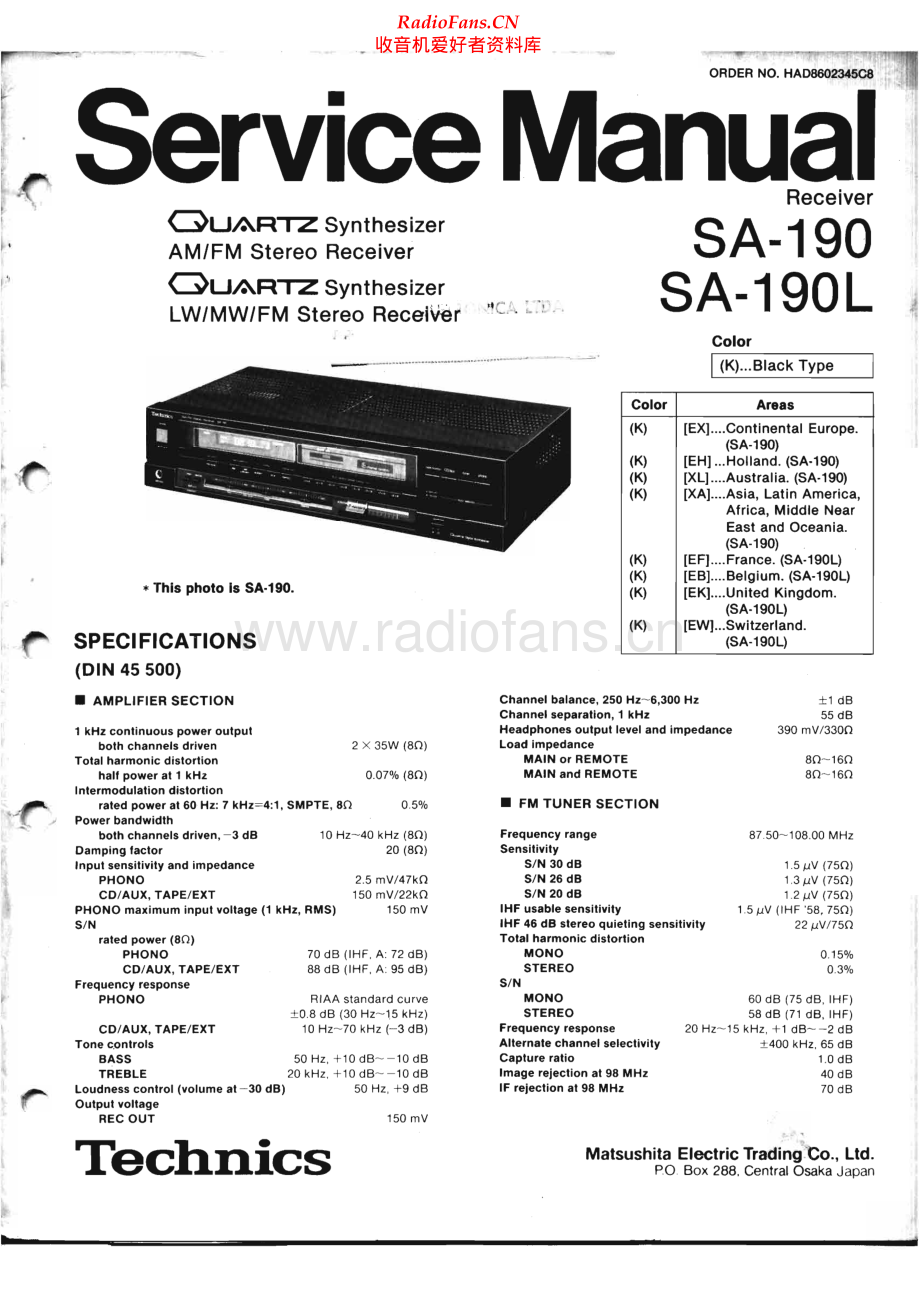 Technics-SA190-rec-sm 维修电路原理图.pdf_第1页