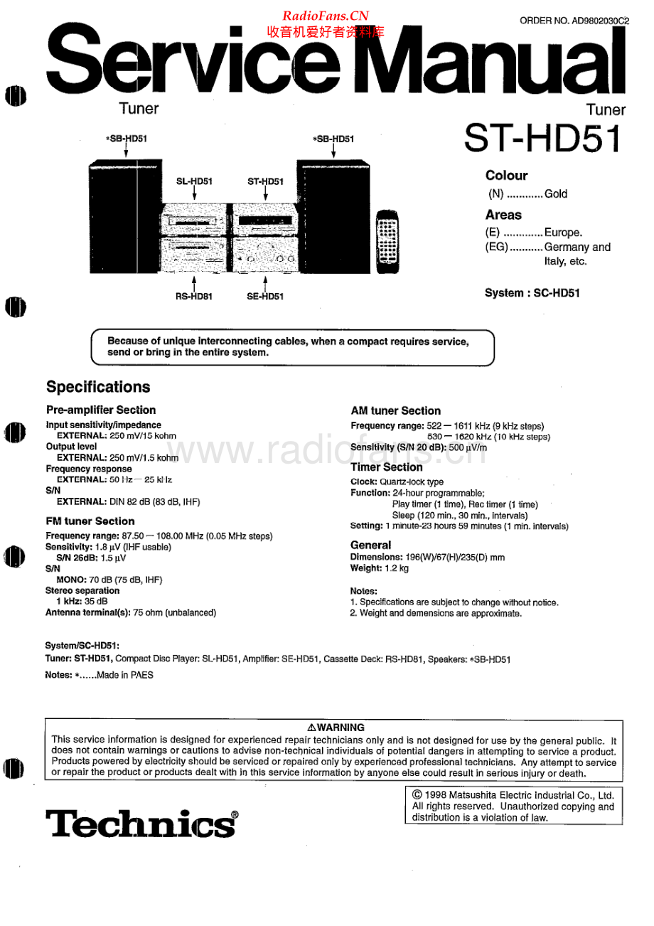 Technics-STHD51-tun-sm 维修电路原理图.pdf_第1页