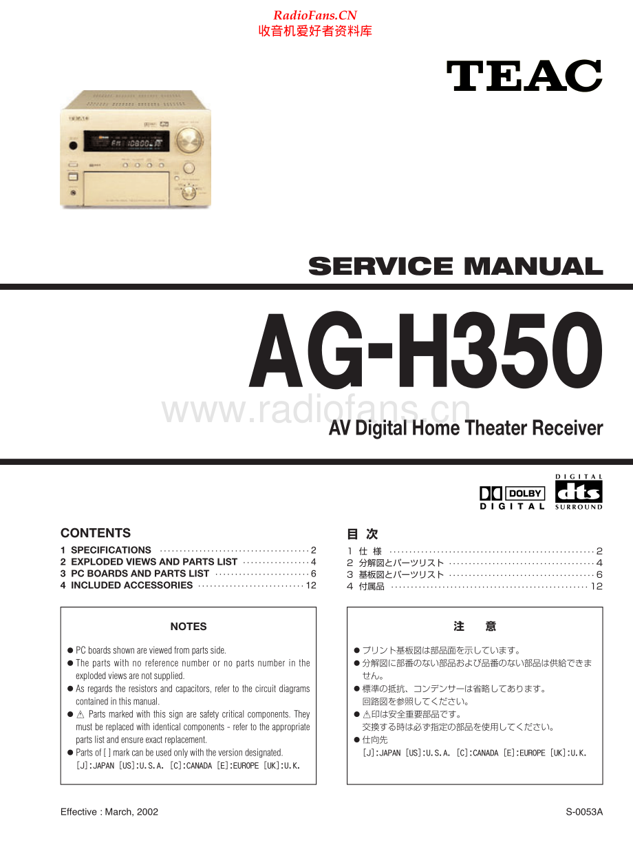 Teac-AGH350-rec-sm 维修电路原理图.pdf_第1页