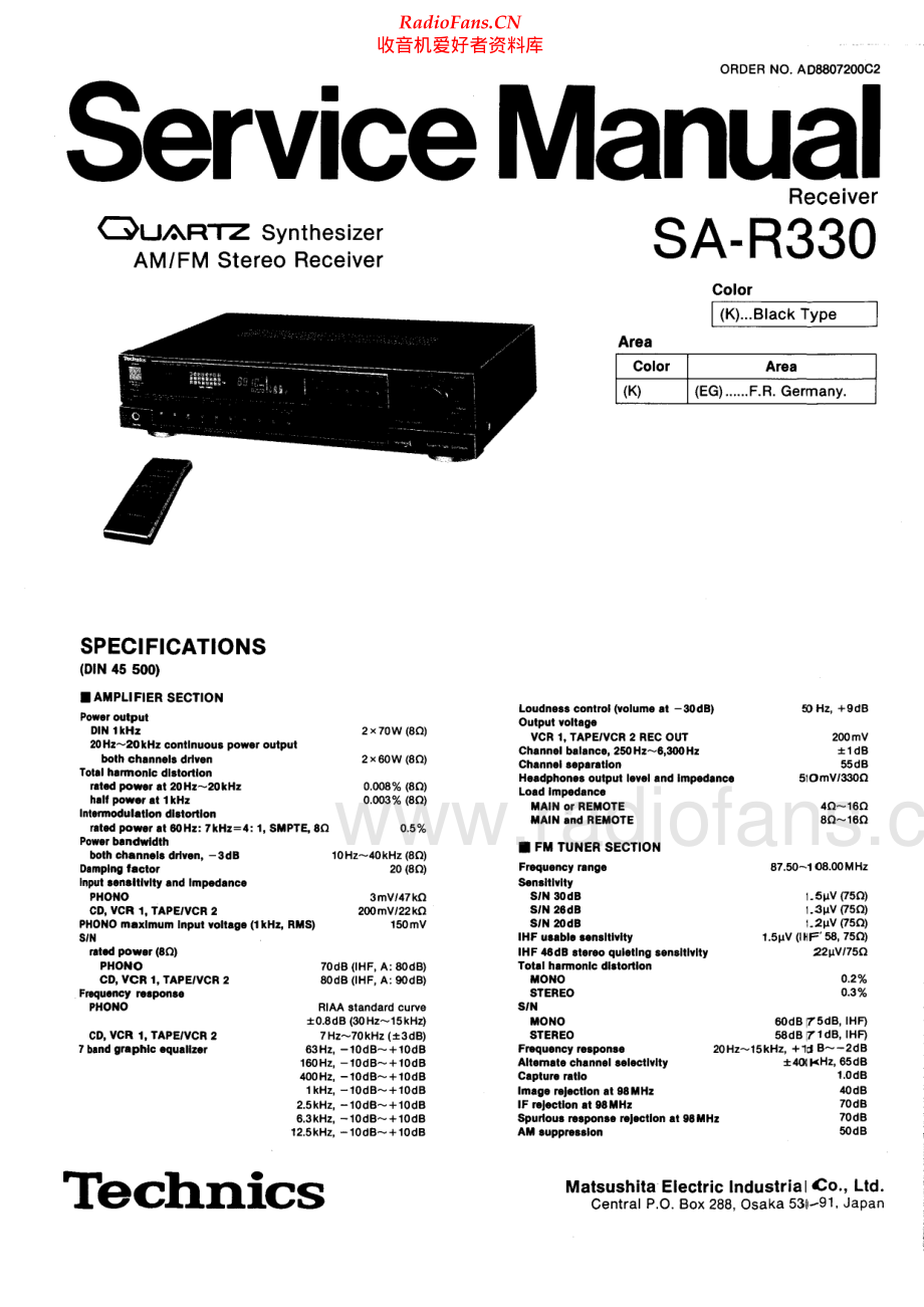 Technics-SAR330-rec-sm 维修电路原理图.pdf_第1页