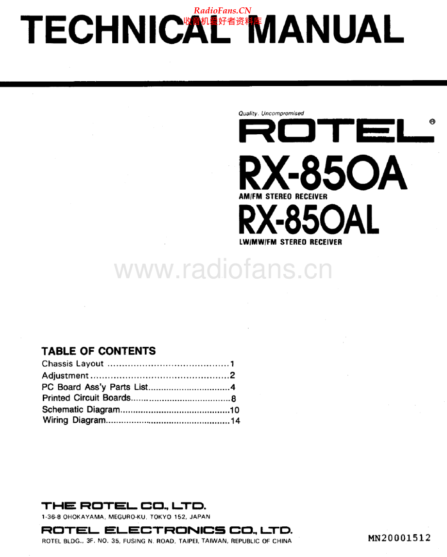 Rotel-RX850AL-rec-sm 维修电路原理图.pdf_第1页