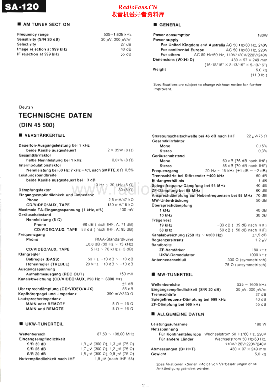 Technics-SA120-rec-sm 维修电路原理图.pdf_第2页