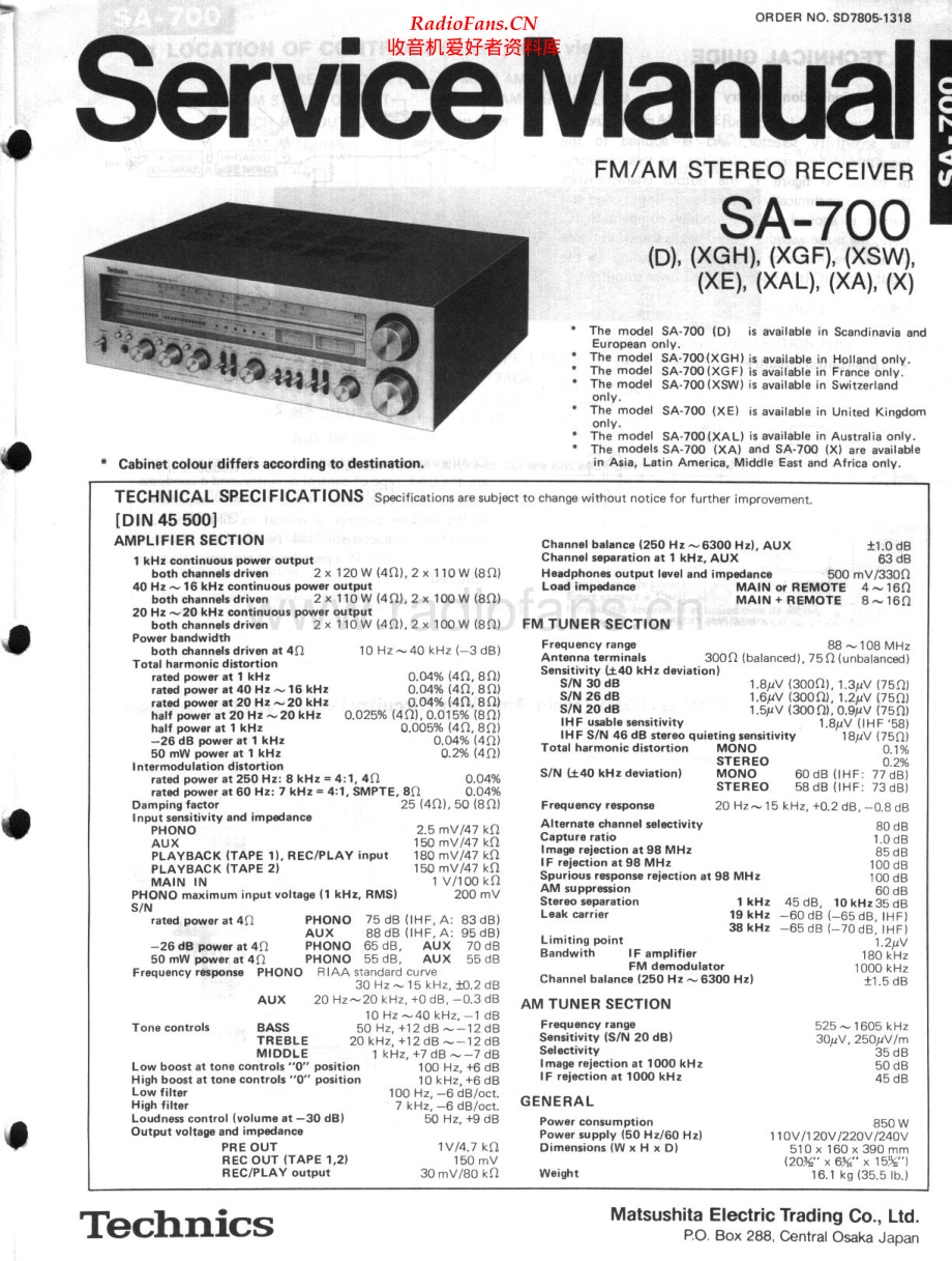 Technics-SA700-rec-sm2 维修电路原理图.pdf_第1页