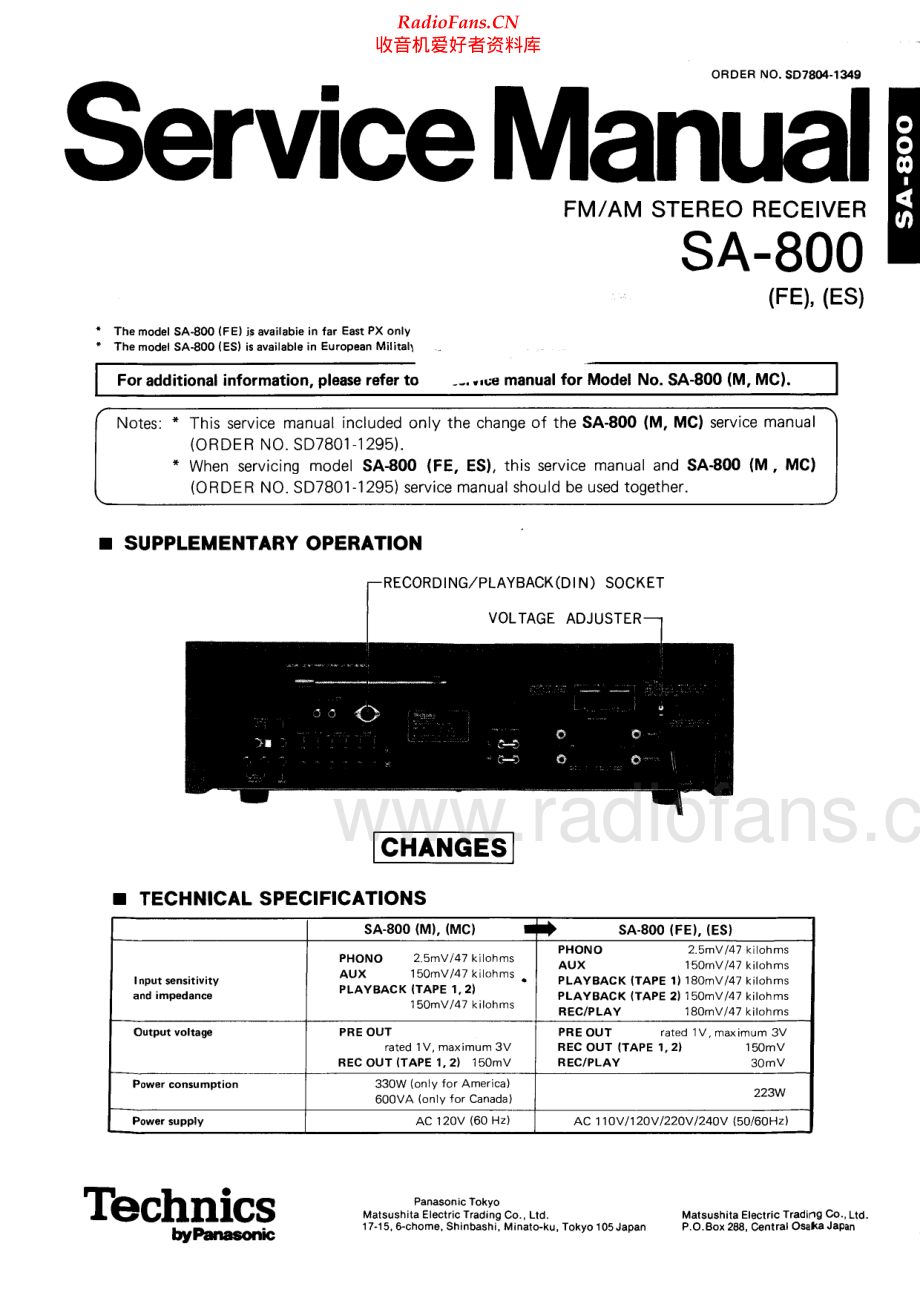 Technics-SA800-rec-sm 维修电路原理图.pdf_第1页