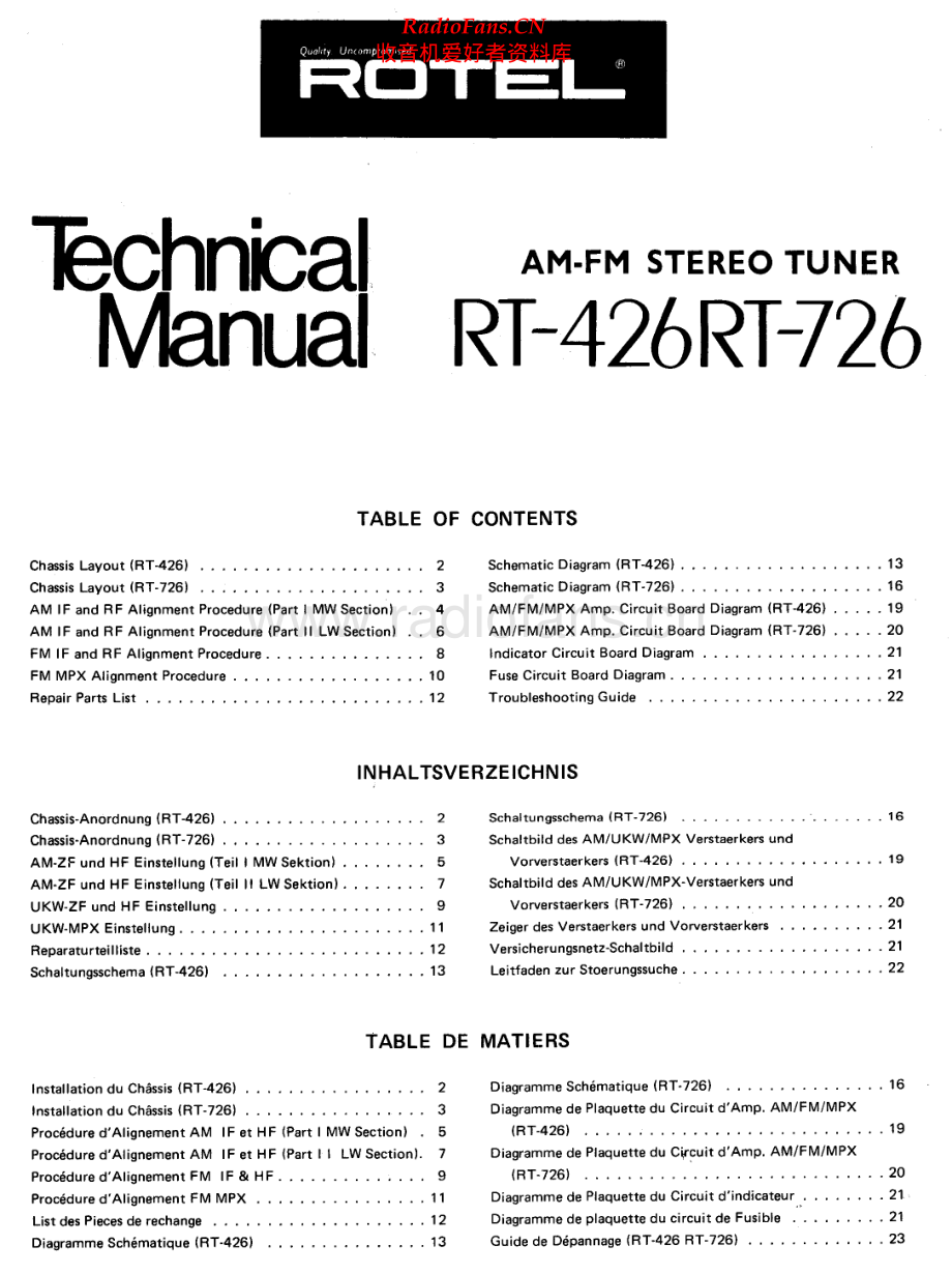 Rotel-RT426-tun-sm 维修电路原理图.pdf_第1页