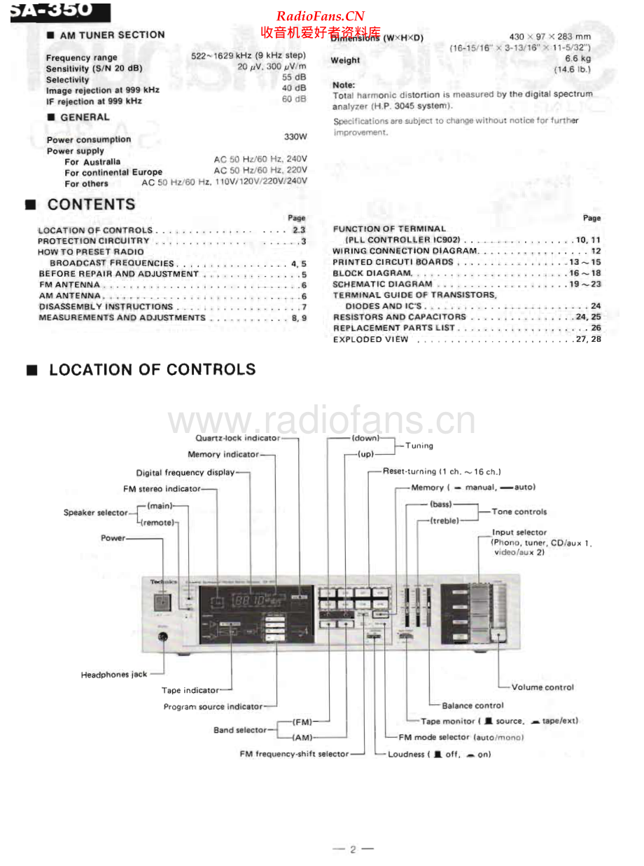 Technics-SA350-rec-sm 维修电路原理图.pdf_第2页