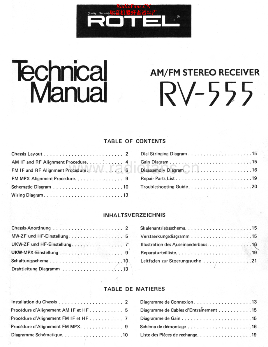 Rotel-RV555-rec-sm 维修电路原理图.pdf_第1页