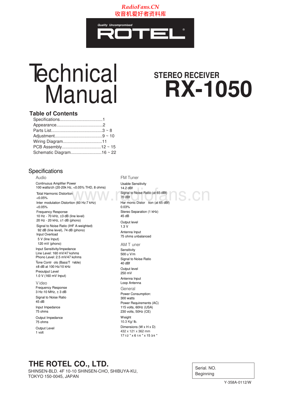 Rotel-RX1050-rec-sm 维修电路原理图.pdf_第1页