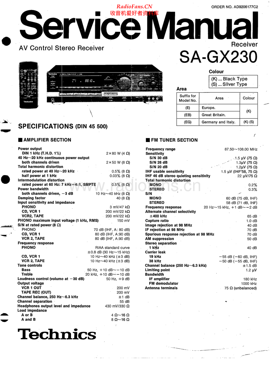 Technics-SAGX230-rec-sm 维修电路原理图.pdf_第1页