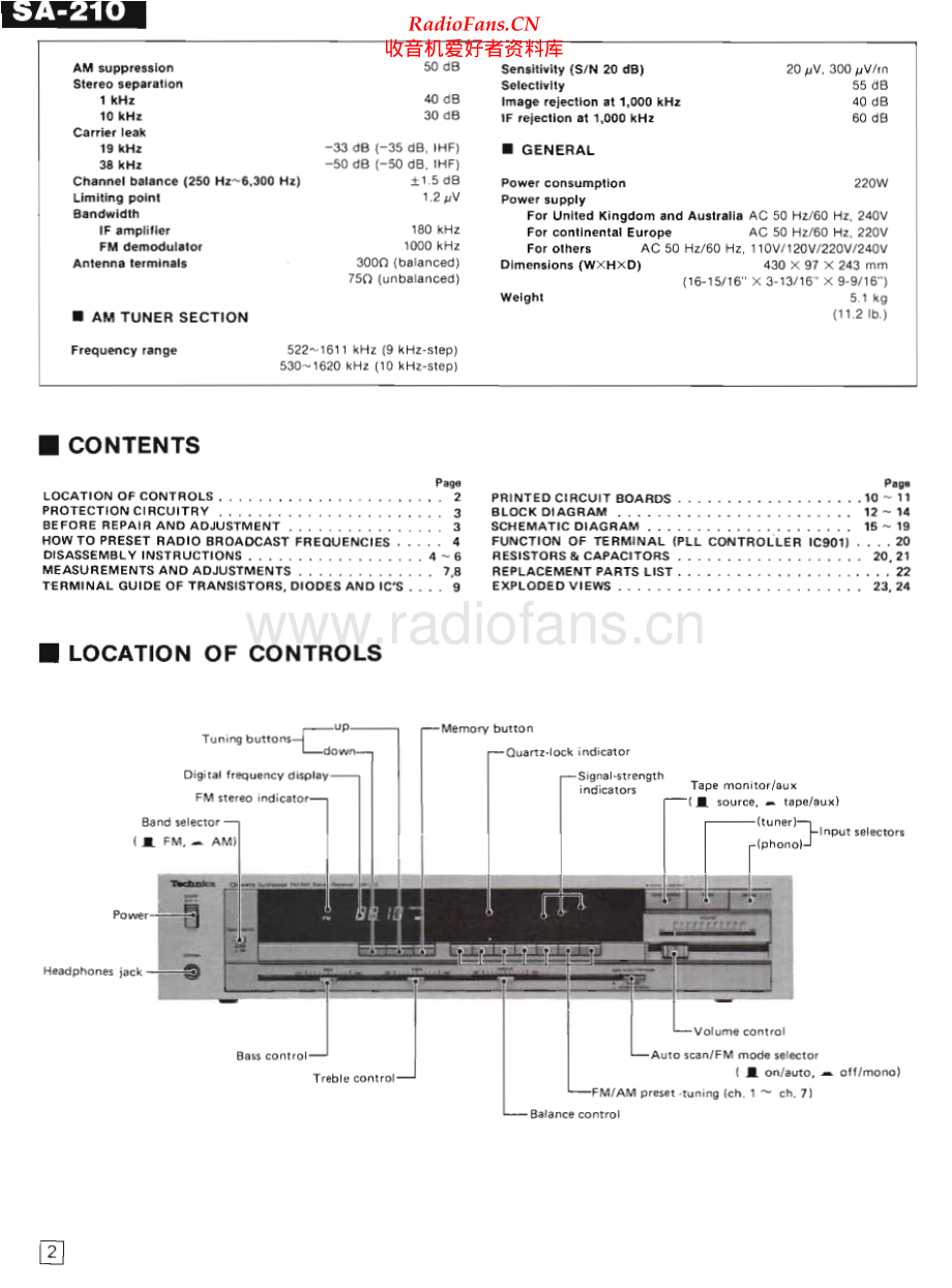 Technics-SA210K-rec-sm 维修电路原理图.pdf_第2页