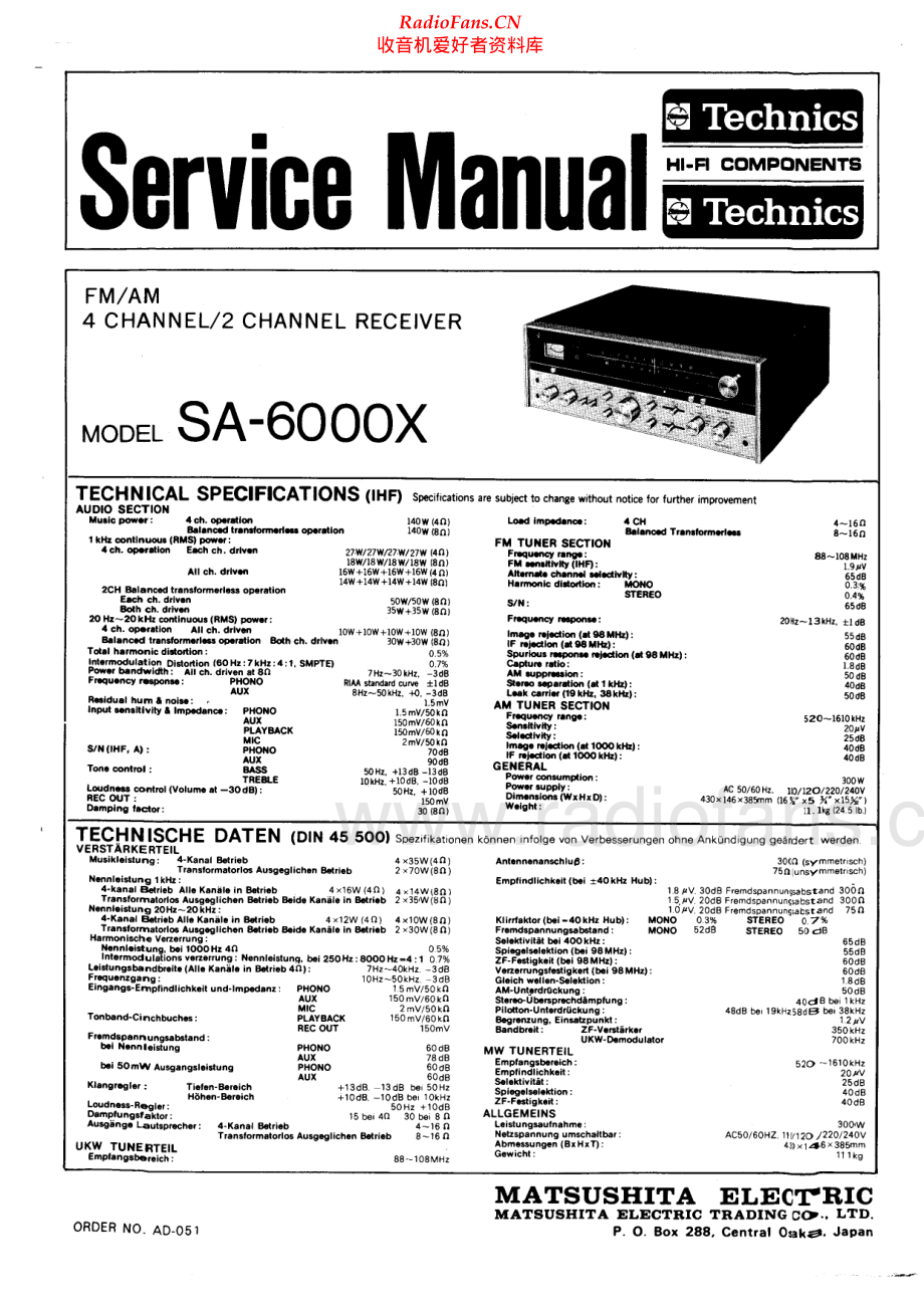 Technics-SA6000X-rec-sm 维修电路原理图.pdf_第1页