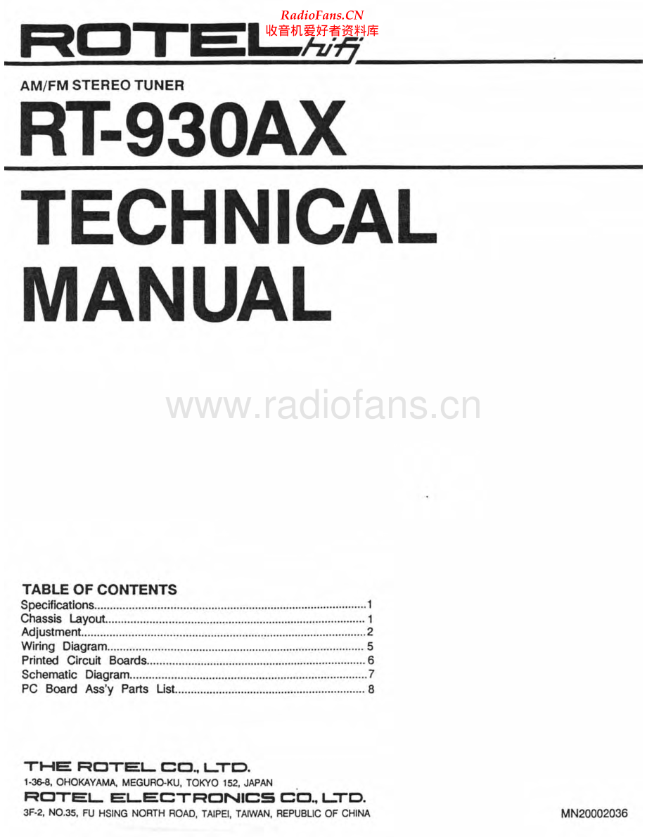 Rotel-RT930AX-tun-sm 维修电路原理图.pdf_第1页