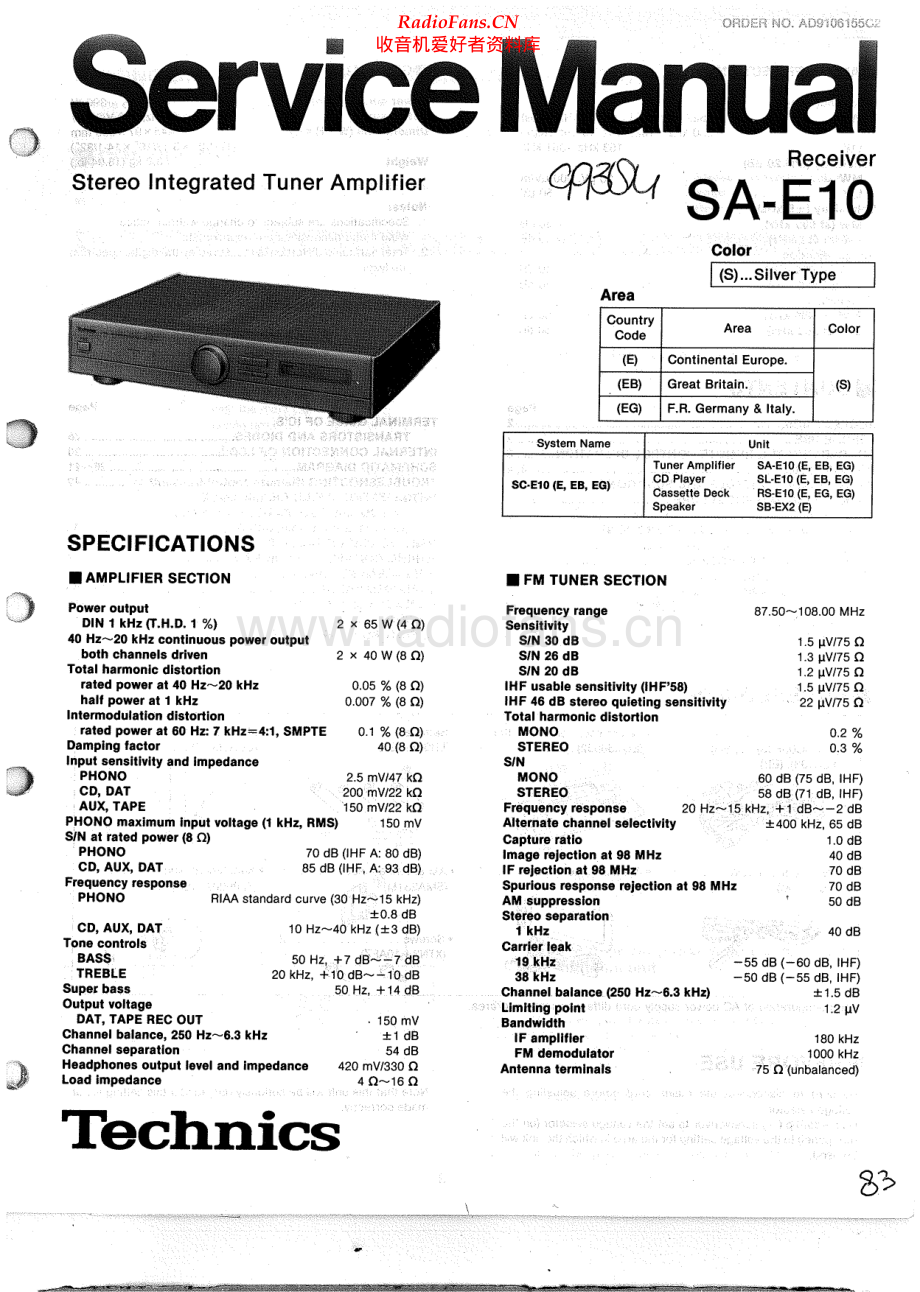 Technics-SAE10-rec-sm 维修电路原理图.pdf_第1页