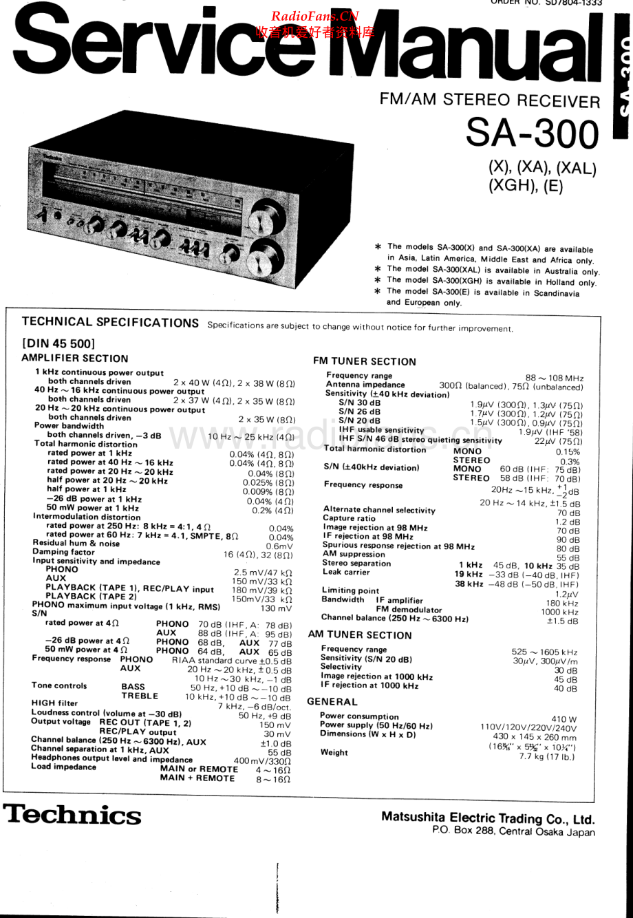 Technics-SA300-rec-sm 维修电路原理图.pdf_第1页