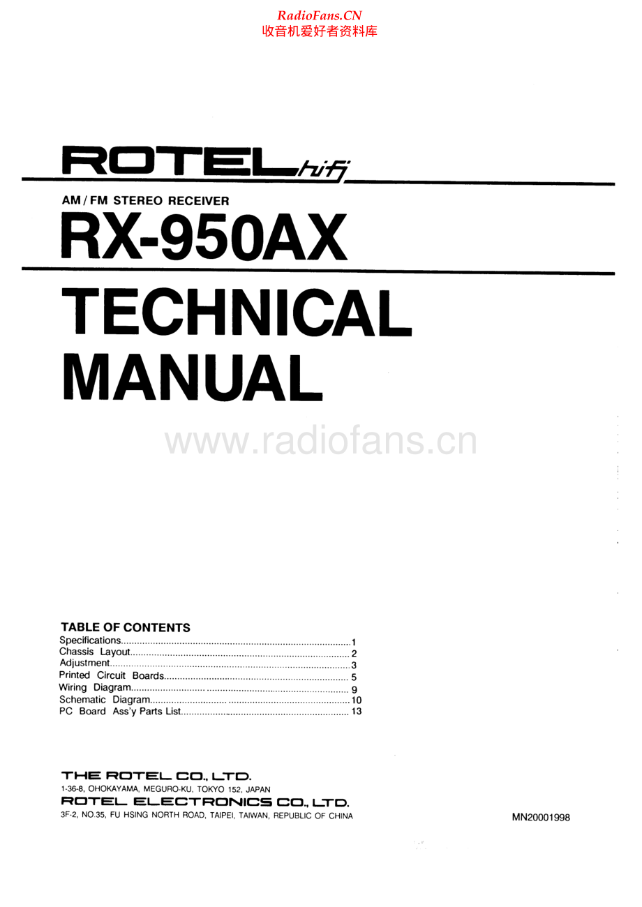 Rotel-RX950AX-rec-sm 维修电路原理图.pdf_第1页