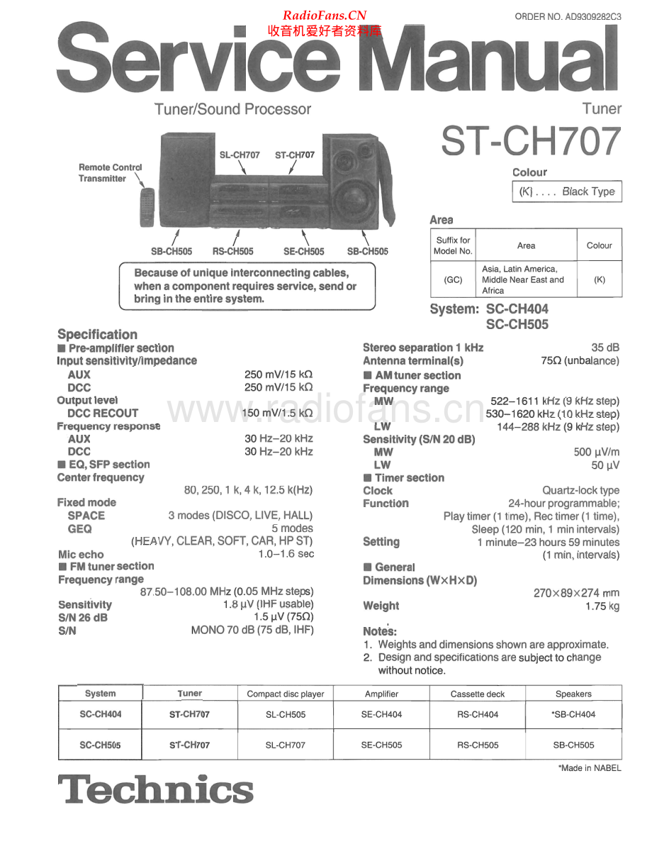 Technics-STCH707-tun-sm 维修电路原理图.pdf_第1页