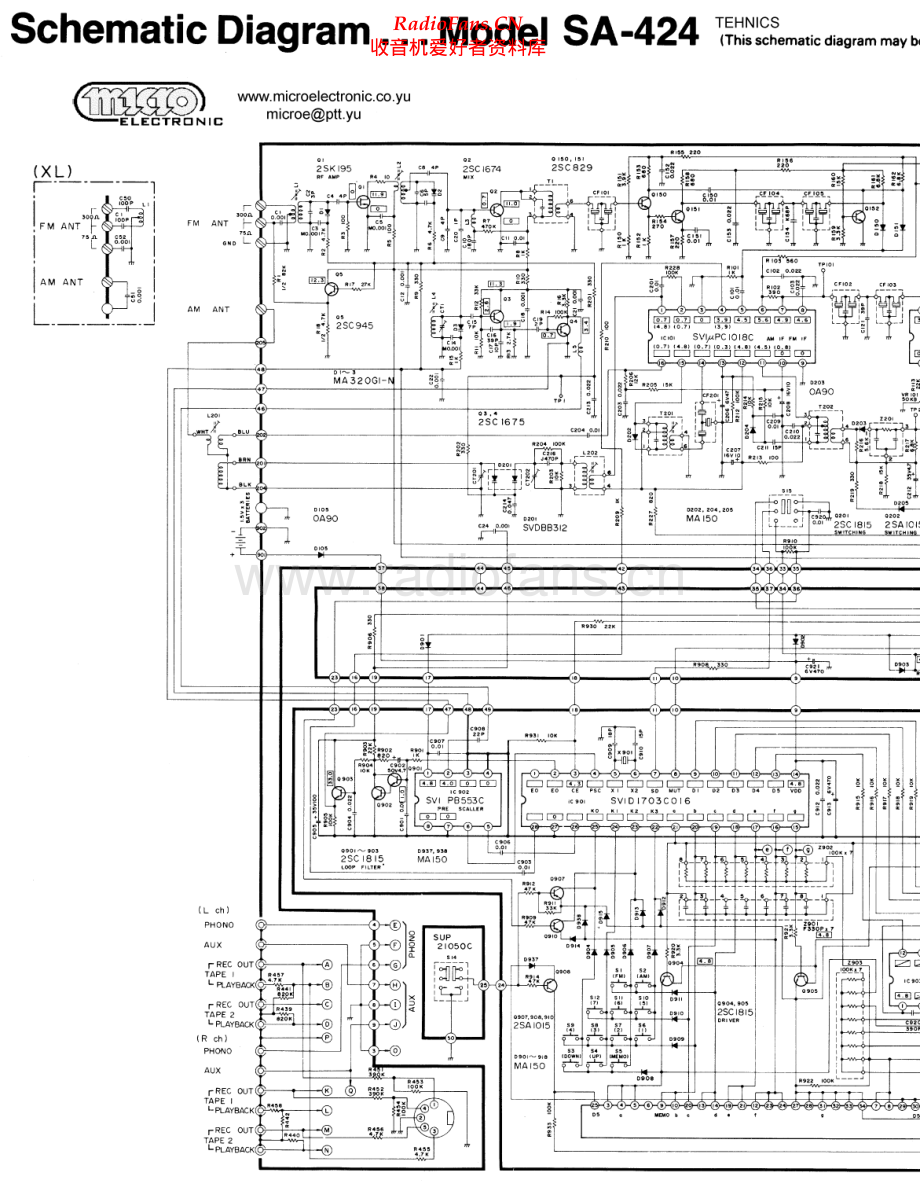 Technics-SA424-rec-sch 维修电路原理图.pdf_第1页