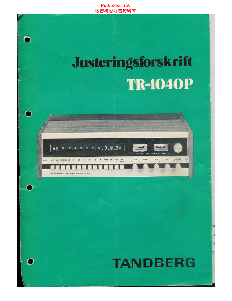 Tandberg-TR1040P-rec-sm 维修电路原理图.pdf_第1页