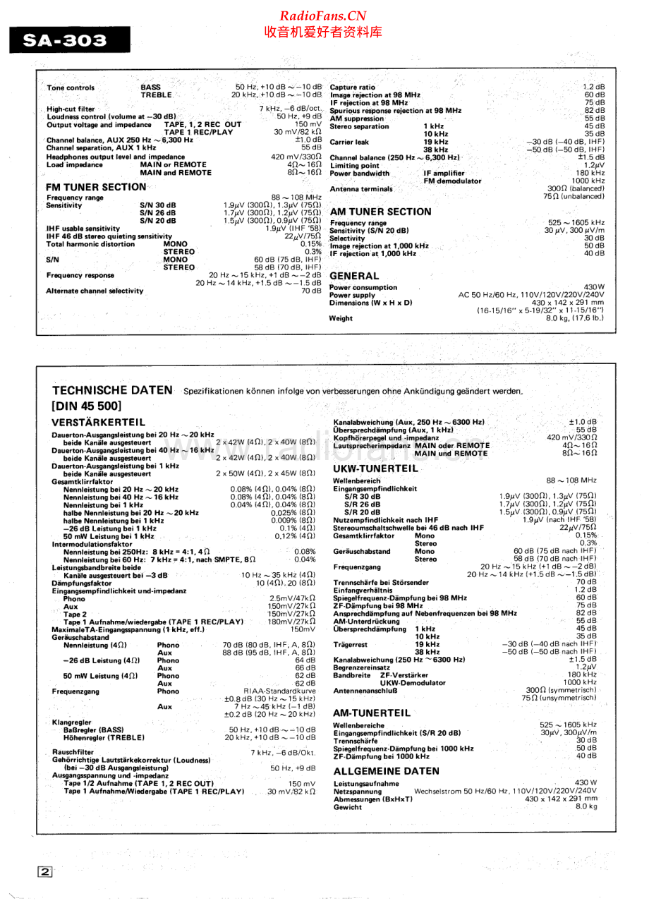 Technics-SA303-rec-sm 维修电路原理图.pdf_第2页