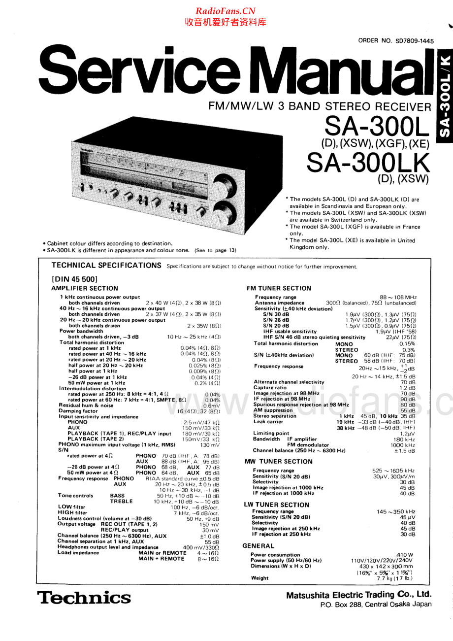 Technics-SA300L-rec-sm 维修电路原理图.pdf_第1页