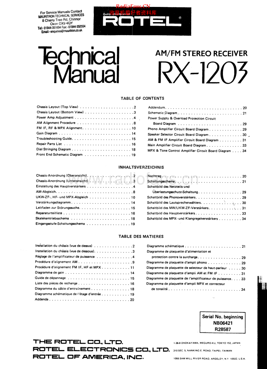 Rotel-RX1203-rec-sm 维修电路原理图.pdf_第1页