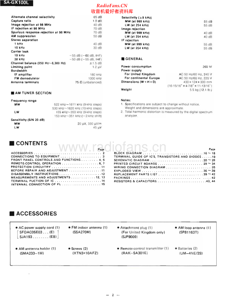 Technics-SAGX100L-rec-sm 维修电路原理图.pdf_第2页