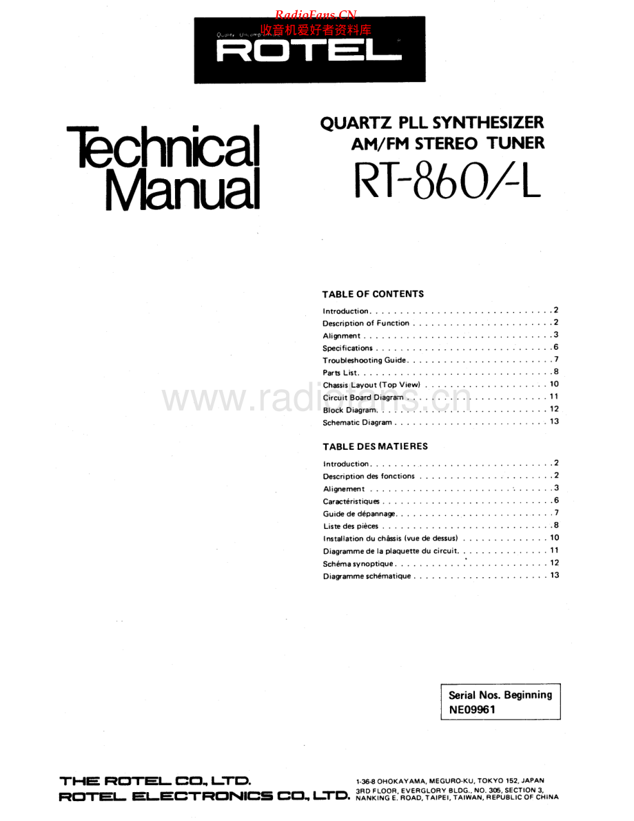 Rotel-RT860L-tun-sm 维修电路原理图.pdf_第1页