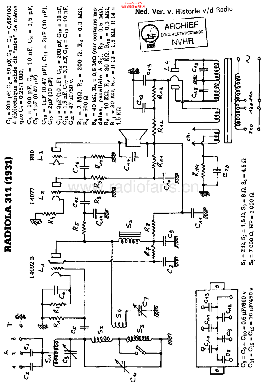 Radiola-311-rec-sm 维修电路原理图.pdf_第1页