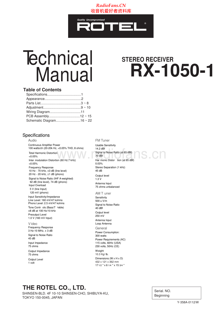 Rotel-RX1050_1-rec-sm 维修电路原理图.pdf_第1页