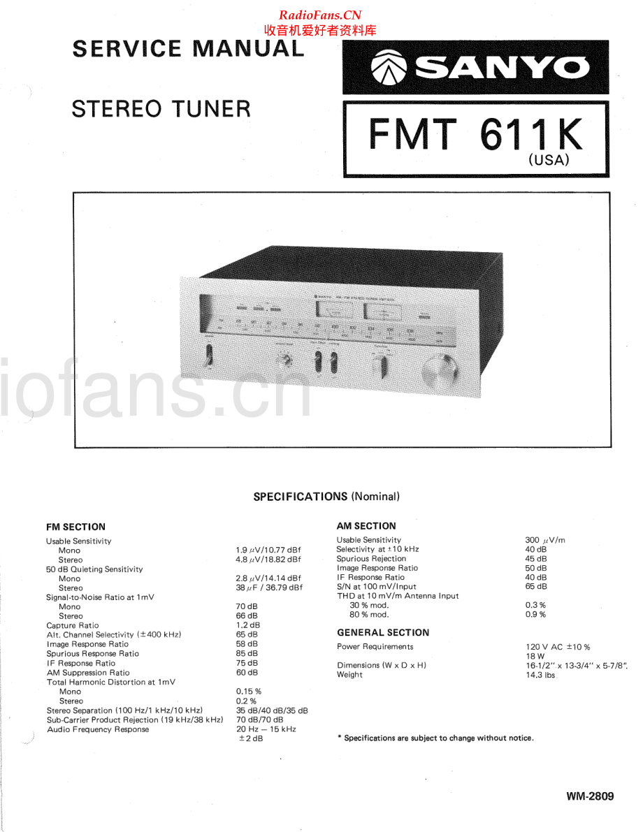 Sanyo-FMT611K-tun-sm 维修电路原理图.pdf_第1页