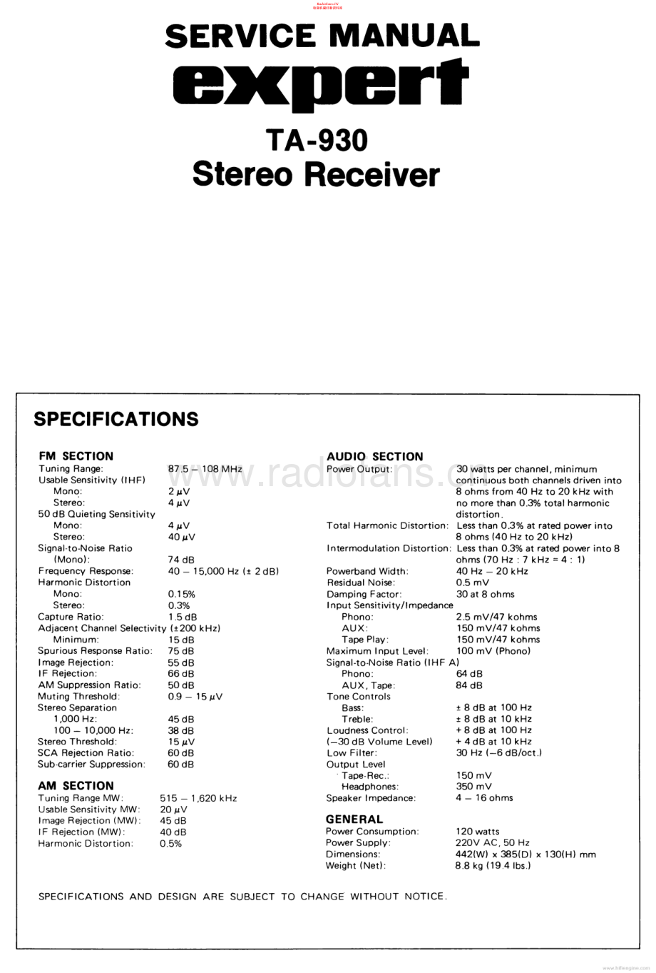 Expert-TA930-rec-sm维修电路原理图.pdf_第1页