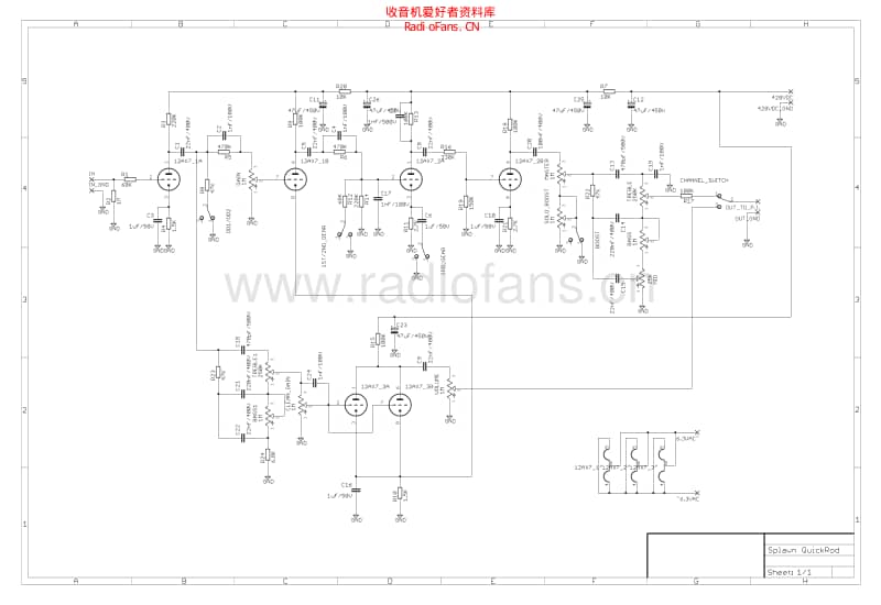 Splawn_quickrod_preamp_schematic 电路图 维修原理图.pdf_第1页