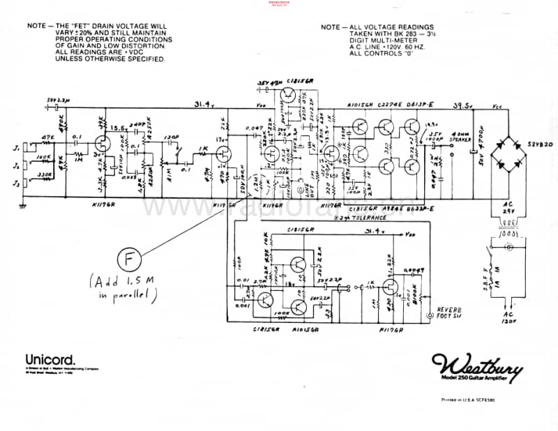 Westbury_250_guitar 电路图 维修原理图.pdf_第1页