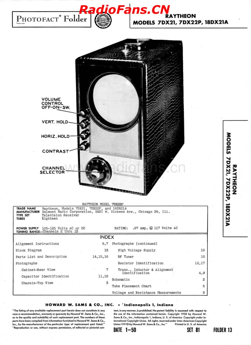 Raytheon-7DX21-7DX22P-18DX21A-Sams-81-13电路原理图.pdf_第1页