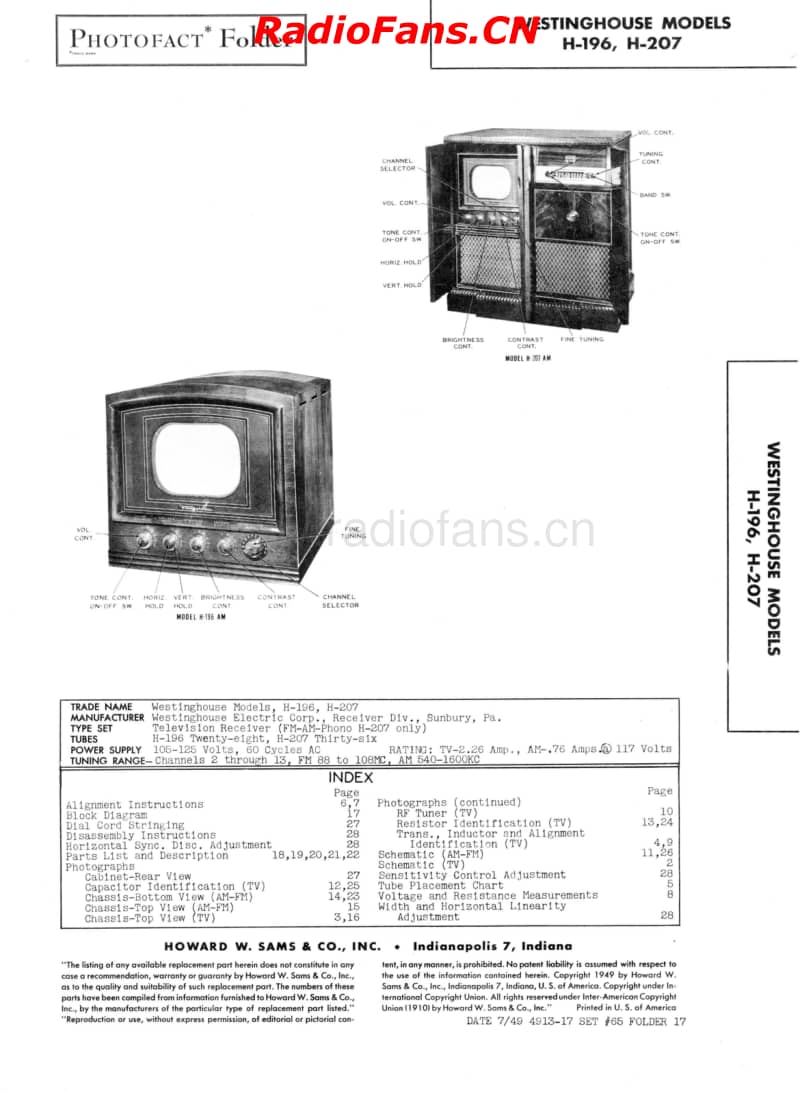 Westinghouse-H-196-H-207-Sams-65-17电路原理图.pdf_第1页