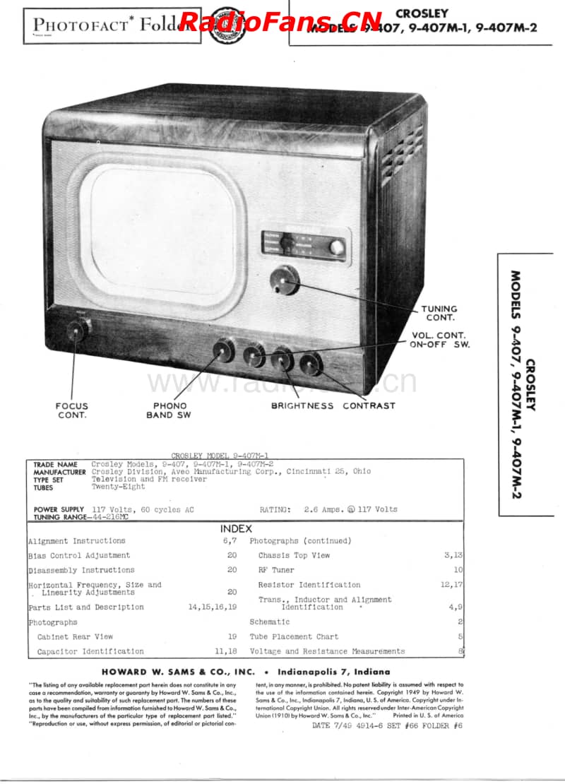 Crosley-9-407-Sams-66-6电路原理图.pdf_第1页