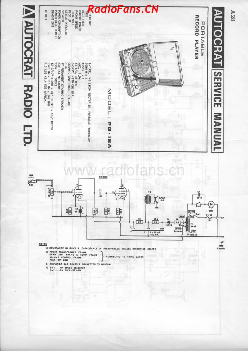 autocrat-pg-12a-record-player 电路原理图.pdf_第1页