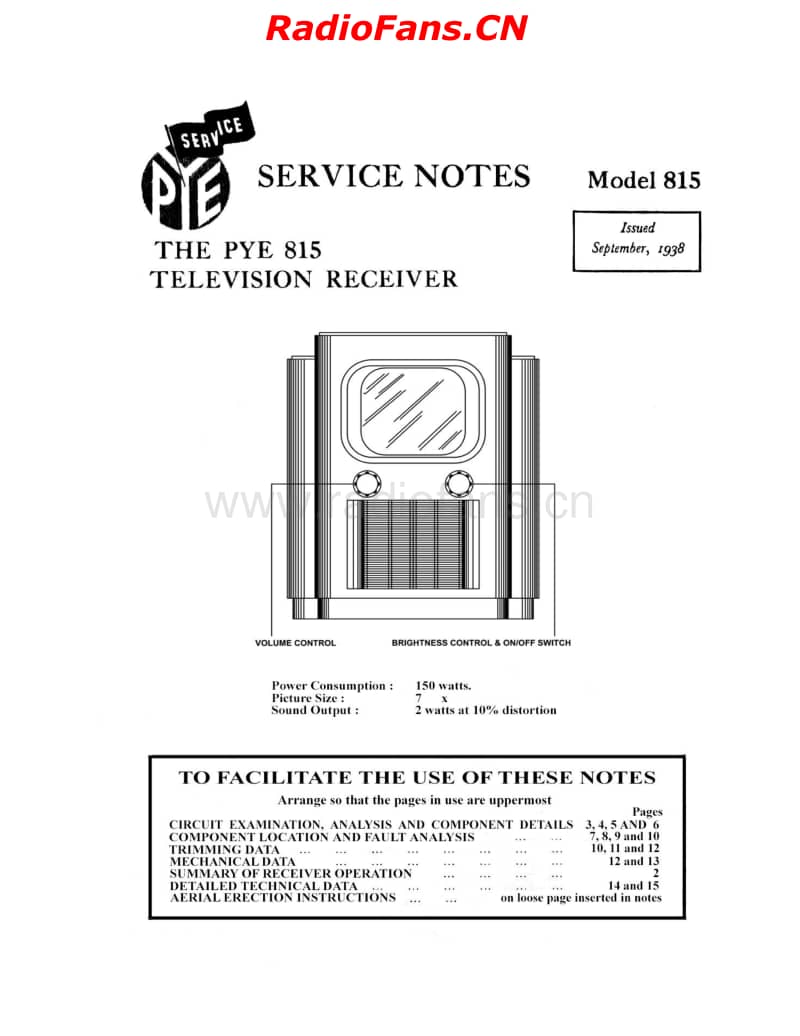 Pye_815_service_notes电路原理图.pdf_第1页